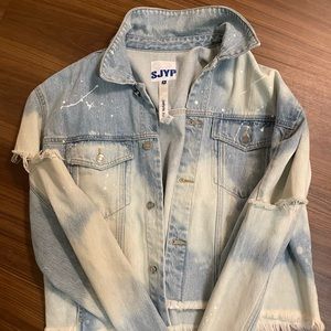 Denim distressed jacket